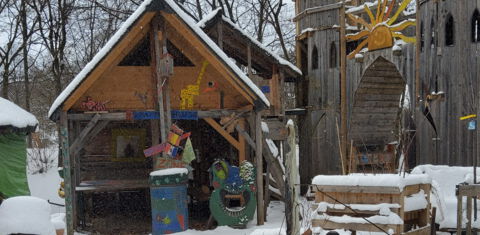 Der Abenteuerspielplatz im Winter